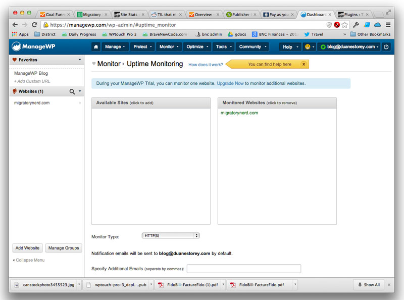 Uptime Monitoring With ManageWP
