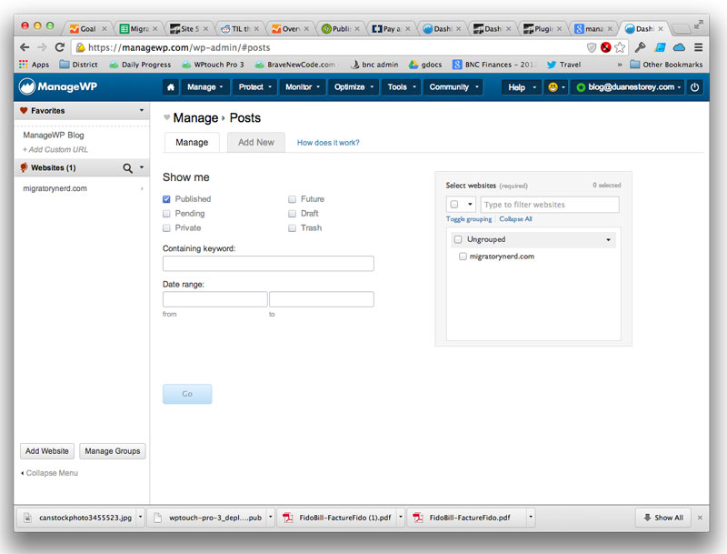 Easy Post Management with ManageWP